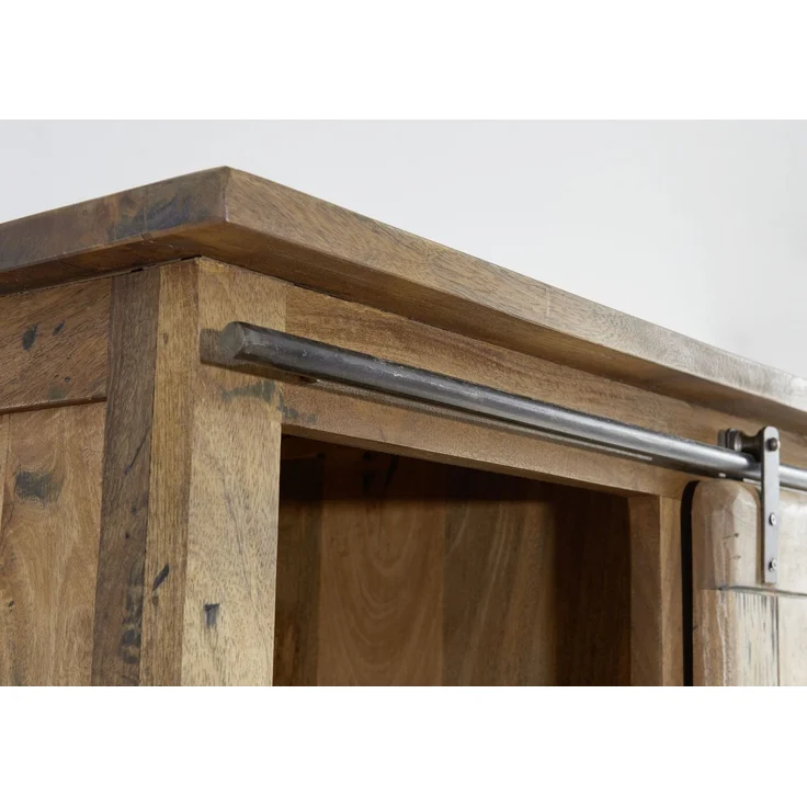 Schrank Mango 100x50x190 natur lackiert RAILWAY #115 – Bild 7
