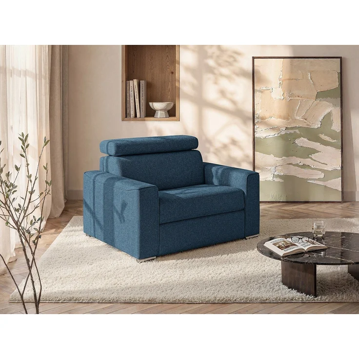 Vente-unique - VIZIR - Schlafsessel - Metall - Stahl - Blau - 124 x 95 x 105 cm – Bild 2
