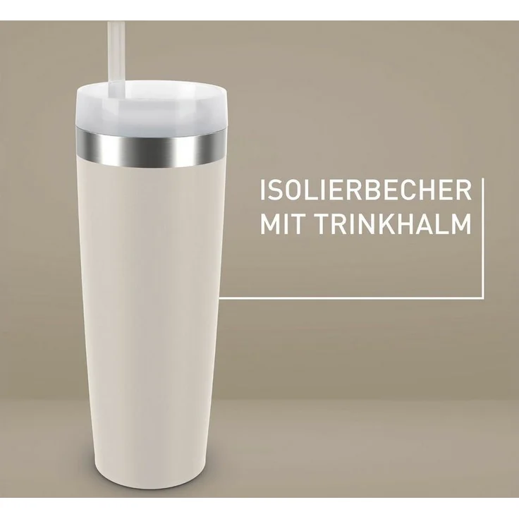 Emsa Isolierflasche Travel Mug Cool³, 3 Deckelpositionen, für gängige Autohalterungen, inkl. Strohhalm – Bild 2
