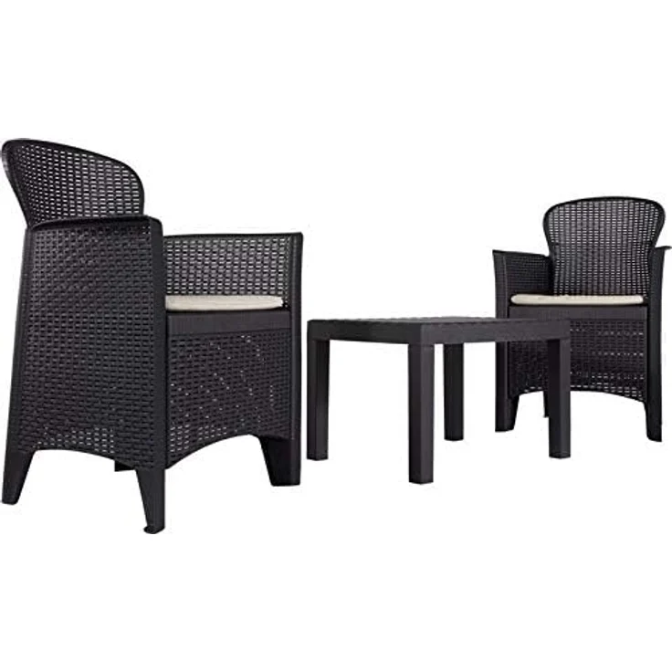 ProGarden 3-tlg. Garten-Set mit Kissen Akita Anthrazit 442181 – Bild 7