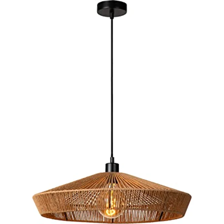 LUCIDE YUNKAI Pendelleuchte, Ø 50 cm, 1xE27, höhenverstellbar, aus Papier, dimmbar, Natürlich – Bild 1
