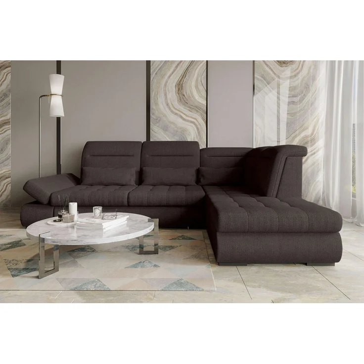 99rooms Ecksofa Toscana, Sofa L-Form, Eckcouch, Bettfunktion, Rundumbezug aus gepolstertem Velours VOGUE – Bild 2