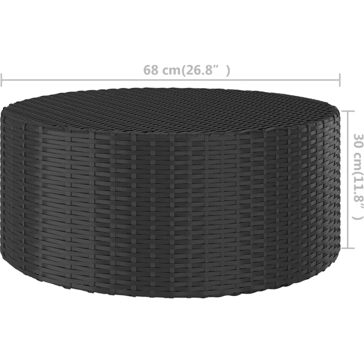 Gartentisch, Beistelltisch Schwarz 68 x 68 x 30 cm Poly Rattan – Bild 4