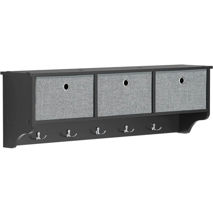 SoBuy FRG282-SCH Wandgarderobe, MDF, Lackiert, Schwarz, 100 x 30 x 20 cm – Bild 1