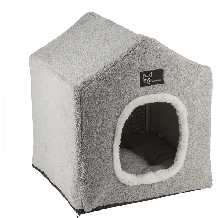 KVOTA Tierhöhle Haustierhöhle Zelthäuschen Hundehaus 36,5x42,5x36,5 cm, inkl. Kissen