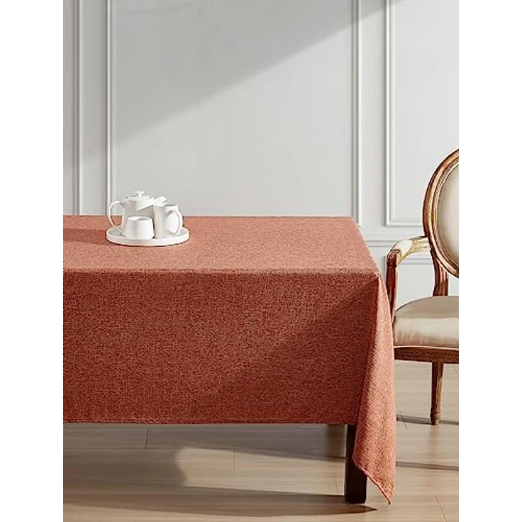 Laura Ashley Harper Luxuriöse Glatte Stoff-Tischdecke für formelle oder legere Abendessen, Urlaub, Bankett, Hochzeit oder Party, 152,4 x 365,8 cm, Spice – Bild 2