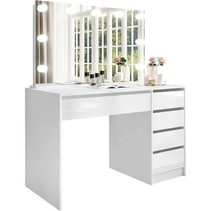 Lookway Schminktisch MADA ELITE mit Spiegel und LED Beleuchtung (1x Schreibtisch 1x Spiegel), Breite: 120 cm – Bild 1