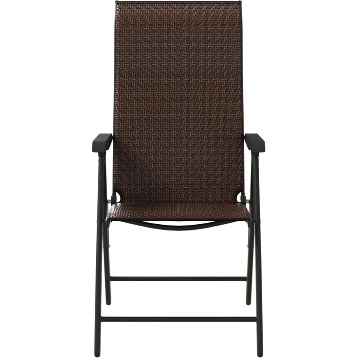 vidaXL Gartenstühle 8 Stk. Klappbar Braun Poly Rattan 3270611 – Bild 4
