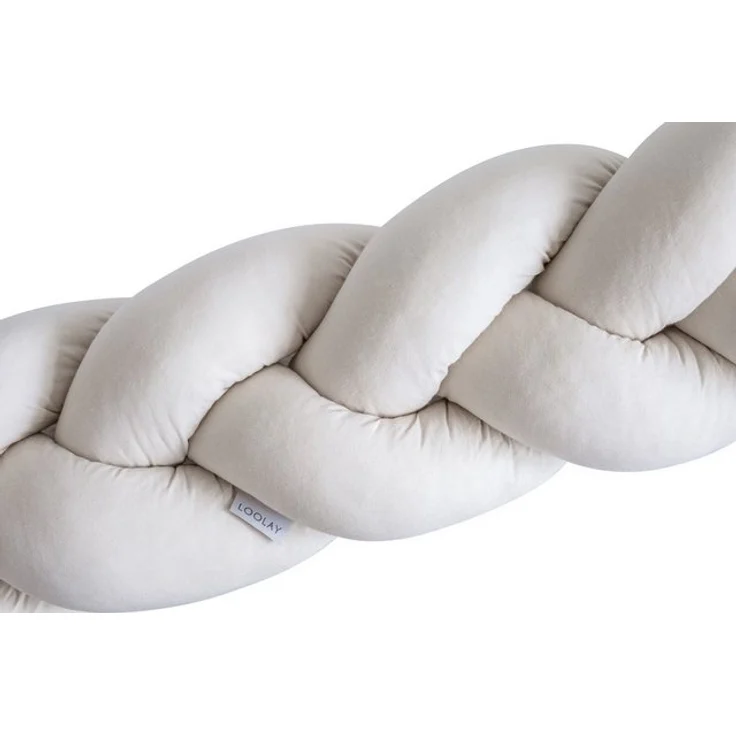 Loolay Nestchenschlange Geflochtenes Kissen Zierkissen Dekokissen Bettumrandung 100% BEIGE, (Zugluftstopper Zugluft Schlange Wickeltischumrandung Babybett Kinderzimmer Schutz, Wohndeko Bettschlange 100 150 200 300 400 cm & Länge auf Anfrage), Zugluftst... – Bild 4