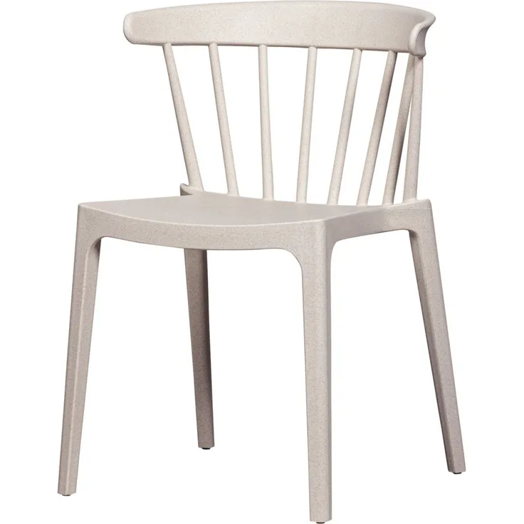 Gartenstuhl Bliss aus Kunststoff, stapelbar und wetterfest, moderner Stil, Off-White, für drinnen und draußen
