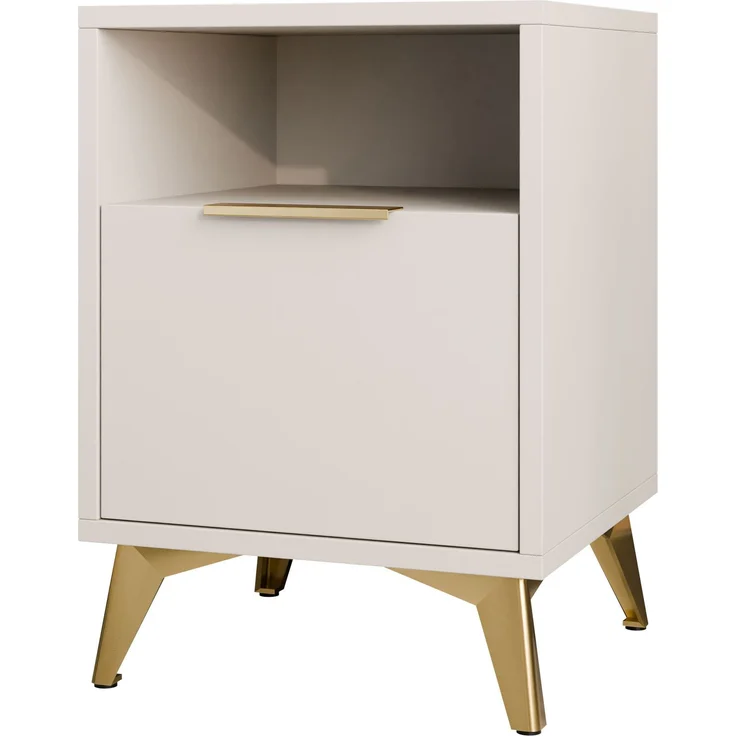 Nachttisch Xylix 1SZ mit Schublade (Farbe: Sandbeige) – Bild 3