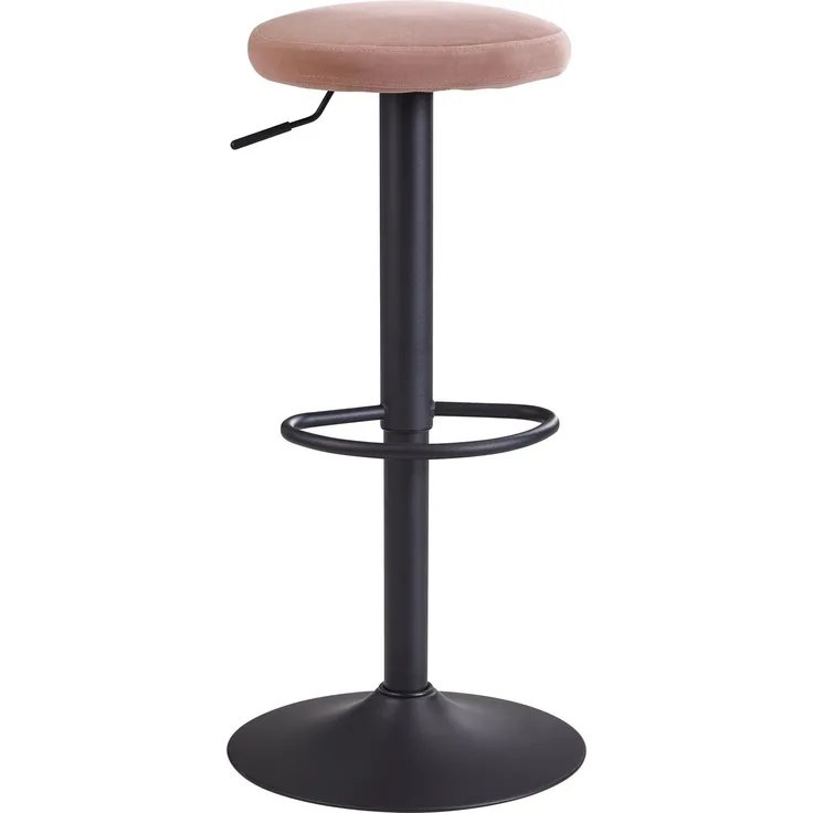 Wohnling Barhocker Samt Rosa Hocker ohne Lehne 58 - 79 cm