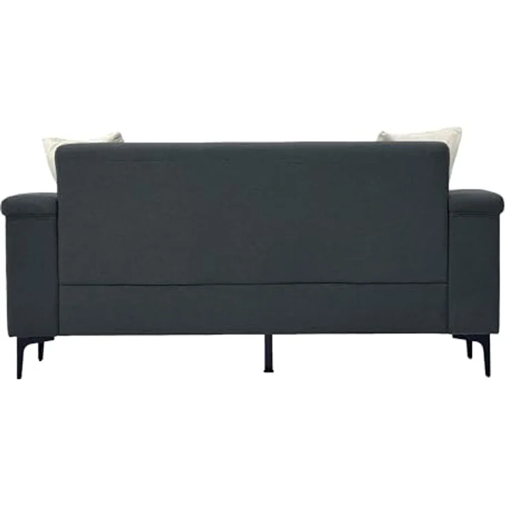 Ball & Cast 2 Sitzer Sofa mit Metallbeinen, Jugendsofa mit Klassischer Nietenverzierung, Elegant Skandinavischer Stil für Wohnzimmer, 172 x 81.5 x 73.5 cm (BxHxT), Dunkelgrau – Bild 6