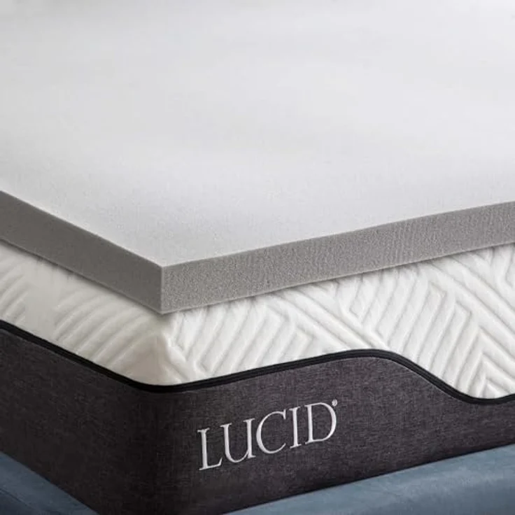 LUCID Memory Foam Matratzen Topper 160x190 cm mit Bambuskohle, 5 cm dicke Matratzenauflage 160x190 cm – Bild 2