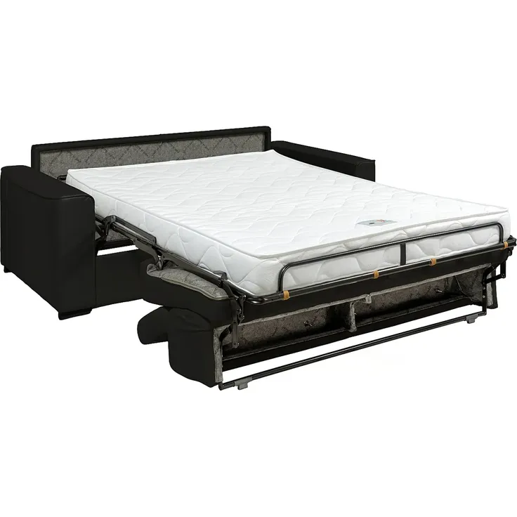 Vente-unique - VIZIR Sofa Leder Schwarz - B 223 cm94 cm x H 110 cm95 cm x L 196 cm – Bild 3