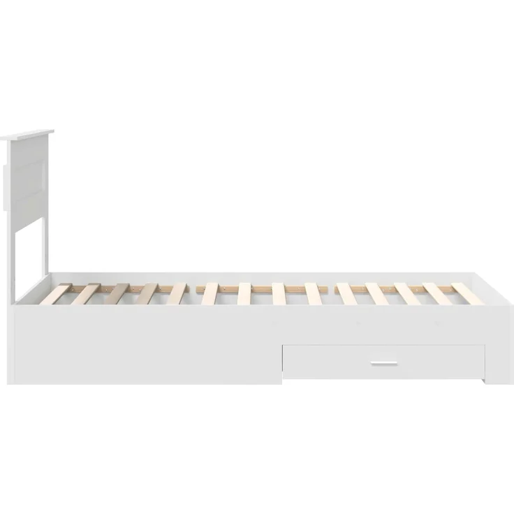 vidaXL Bettrahmen Weiß und Silber 75 x 190 cm Holzwerkstoff 3410043 – Bild 7