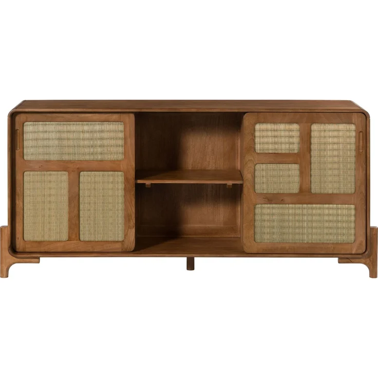 Sideboard Mango/Seegras 180 x 40 x 80 hellbraun lackiert MIZUMI #102 – Bild 7