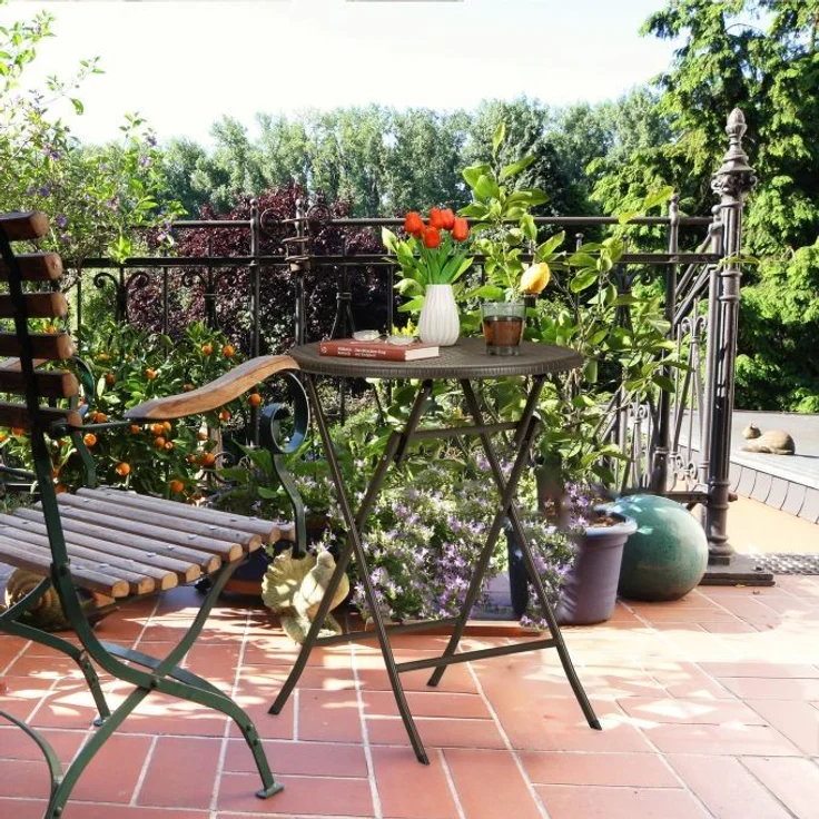 Runder Gartentisch in Rattan-Optik – Bild 3