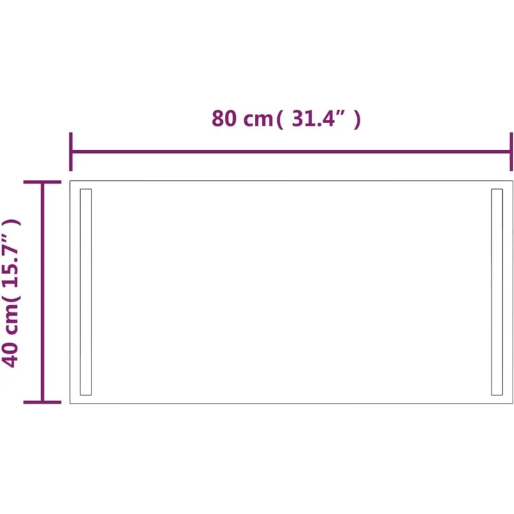 LED-Badspiegel, Wandspiegel 40x80 cm – Bild 5