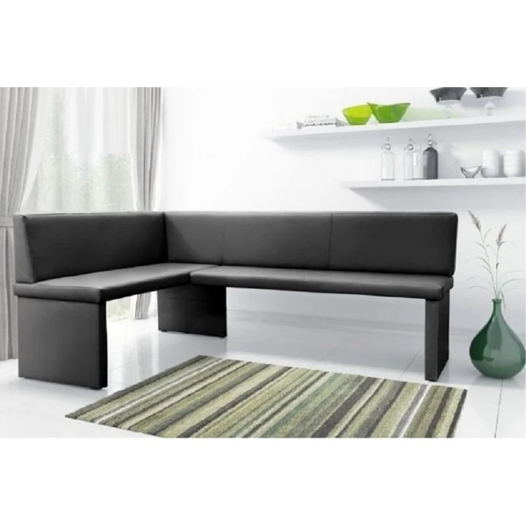 Eckbank Bank Küchenbank -Cora R- Kunstleder Schwarz 168 x 128 cm – Bild 2