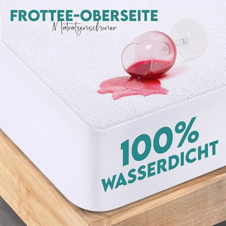 Utopia Bedding Matratzenschoner 200 x 200 x 30 cm Wasserdicht, Oeko-TEX Zertifiziert Matratzenauflage Atmungsaktive, Matratzenschutz, Rundum Elastisch Weiß – Bild 4