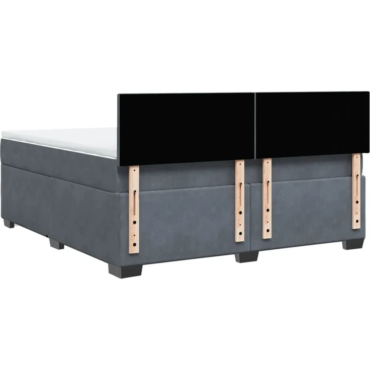 vidaXL Boxspringbett mit Matratze Dunkelgrau 180x200 cm Samt 3288673 – Bild 8