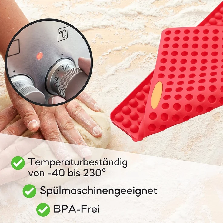 Coradoma Silikonform Backmatte Hundekekse Mini Halbkugeln 1cm Silikonmatte Hundeleckerli – Bild 3