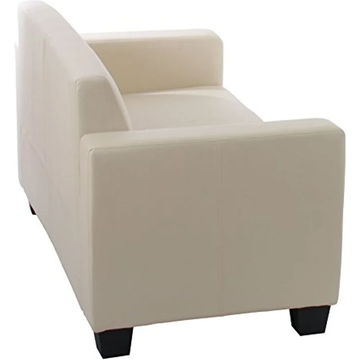 Modular 2er Sofa Couch Lyon Loungesofa Kunstleder 136cm ~ creme – Bild 4