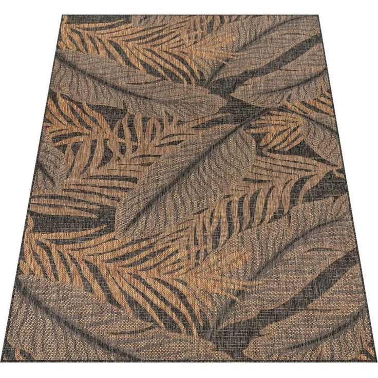 TaraCarpet Teppich Tara Carpet Columbia-Fashion Plant In & Outdoor auch für die Küche, rechteckig, Höhe: 5 mm, Balkon Terrasse Wintergarten Plant natur schwarz Esszimmer 80x150 – Bild 2