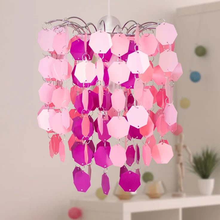 LED Hängeleuchte, rosa-pink, 32 cm – Bild 5