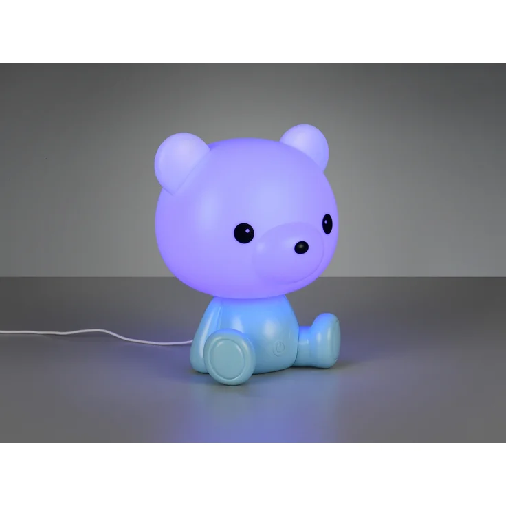 Ausgefallene USB Tischlampe Teddy mit RGB Farbwechsel, Blau, Höhe 25cm – Bild 11