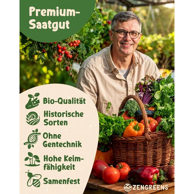 ZenGreens® - Bio Kräuter- & Gemüsesamen im 100er Set - 100 Kräuter- & Gemüse Samen für den einfachen Anbau im Garten, Balkon oder Hochbeet - Pflanzensamen - Saatgut – Bild 3