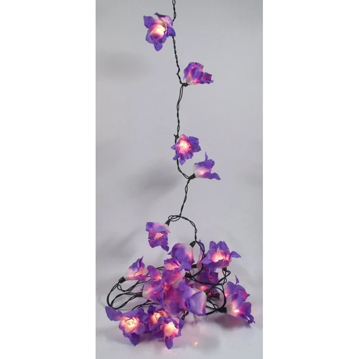 Guru-Shop LED-Lichterkette Lotus Blüten LED Lichterkette - Blüte lila – Bild 1