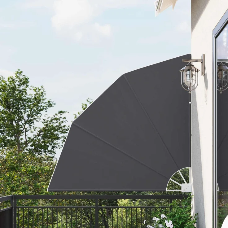vidaXL Balkon Sichtschutz Rechteckig 140 x 140 cm Polyester Anthrazit 42000923 – Bild 1
