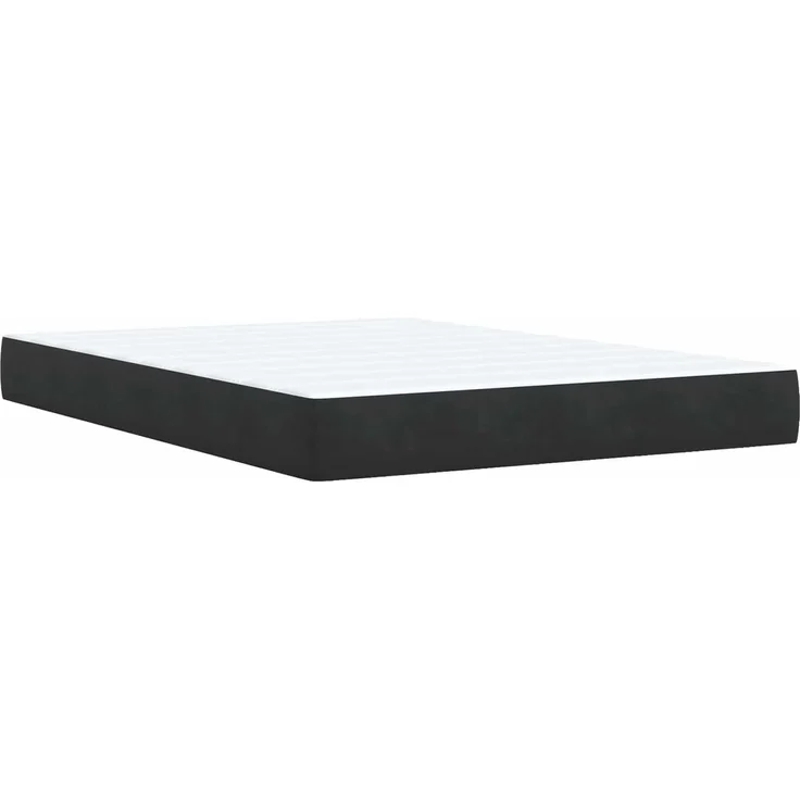 vidaXL Boxspringbett mit Matratze Schwarz 160 x 200 cm Samt 3451711 – Bild 6