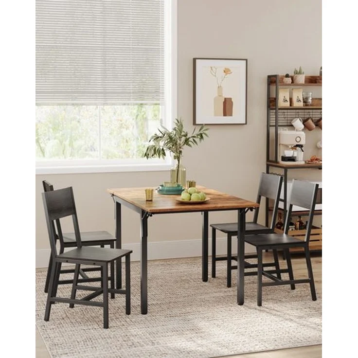 Vasagle Esszimmerstühle, Küchenstühle, 2er Set, Metallrahmen, für Esszimmer, Wohnzimmer, Küche, anthrazitgrau-tintenschwarz – Bild 3
