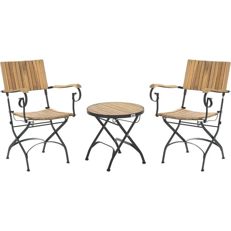 Bistro Set klappbar LASCARI Akazienholz Hellbraun