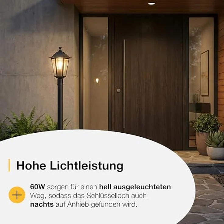 Brilliant spritzwassergeschützte Wegelampe - Standleuchte für den Außenbereich - Stehlampe mit 1x E27-Fassung für max. 40W - für den Garten aus Metall/Glas, in schwarz mit IP44-1m Höhe – Bild 6