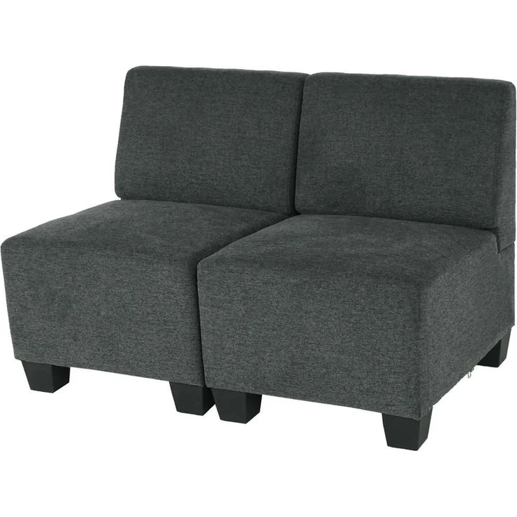 MCW 2-Sitzer Sofa Lyon, Anthrazit, modernes Lounge-Design, bequeme Polsterung, 114x76x72 cm, erweiterbar