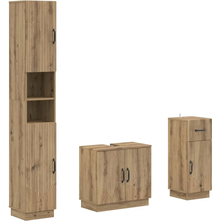 vidaXL 3-teiliges Badezimmer-Schranksystem HOORN Artisan-Eiche 3417881 – Bild 2