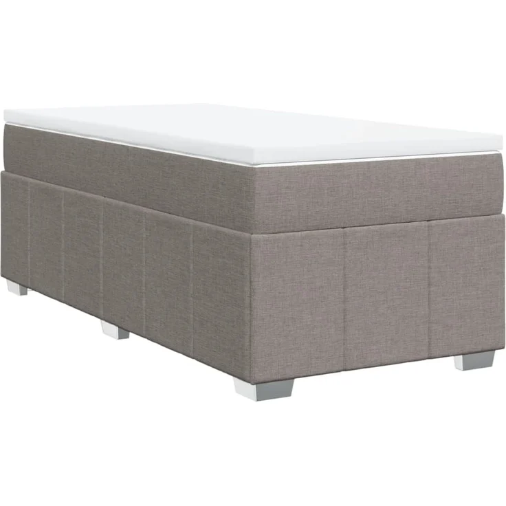vidaXL Boxspringbett mit Matratze Taupe 80x200 cm Stoff 3285432 – Bild 2