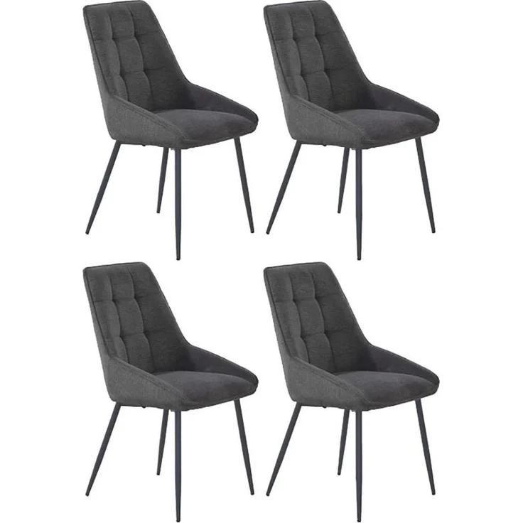 Jockenhöfer Gruppe Esszimmerstuhl ROGER (Set, 4 St), 4-Fuss Stuhl, Webstoff, Schalenoptik – Bild 5