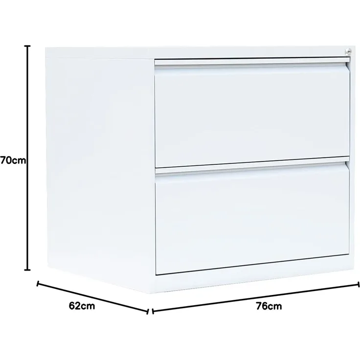 Stahl Büro Hängeregistratur Schrank Bürocontainer 70 x 76 x 62 cm (HxBxT) mit 2 Schüben doppelbahnig Weiß 561227