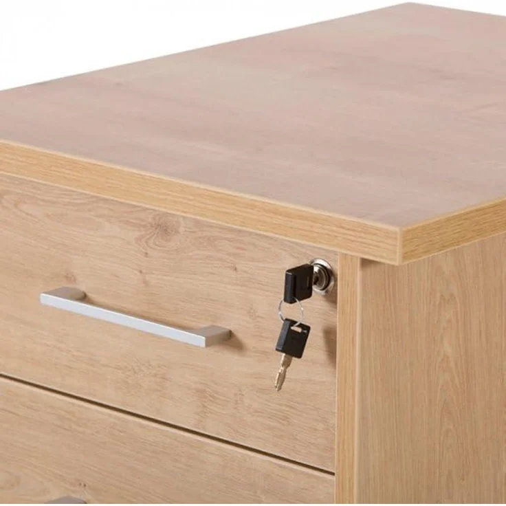 Rocada | Büroschrank | 47 x 60 x 72 cm | Kommode aus Holz mit Schloss | Beistellschrank für Büro mit 4 Schubladen | Eiche – Bild 4