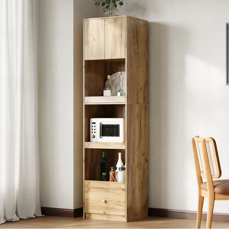 Küchenschrank 50 x 45 x 200 cm in Eichenoptik mit ausziehbaren Organizern und Schublade – Bild 3
