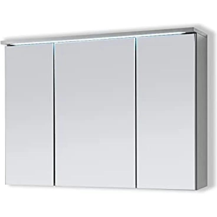 AILEENSTORE Spiegelschrank Badmöbel mit Beleuchtung DUO 100 cm LED GRAU