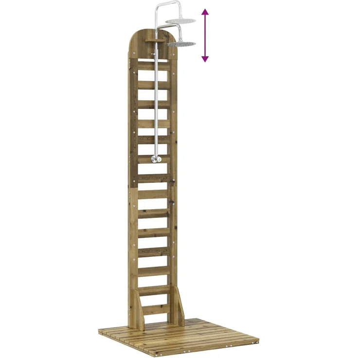 vidaXL Gartendusche 223 cm Imprägniertes Kiefernholz und Edelstahl 886331 – Bild 9