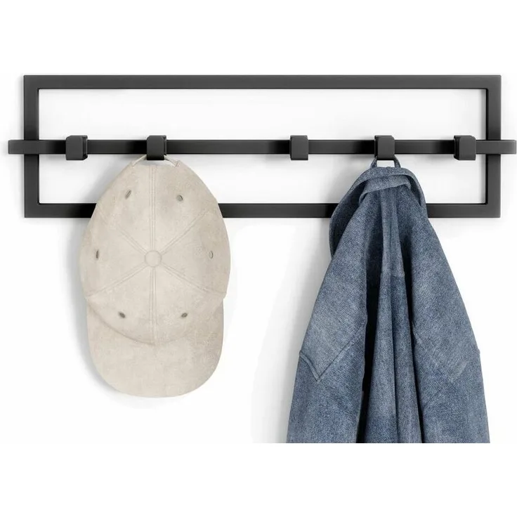 1016881-040 - CUBIKO 5 Garderobenleiste mit 5 beweglichen Haken, schwarz