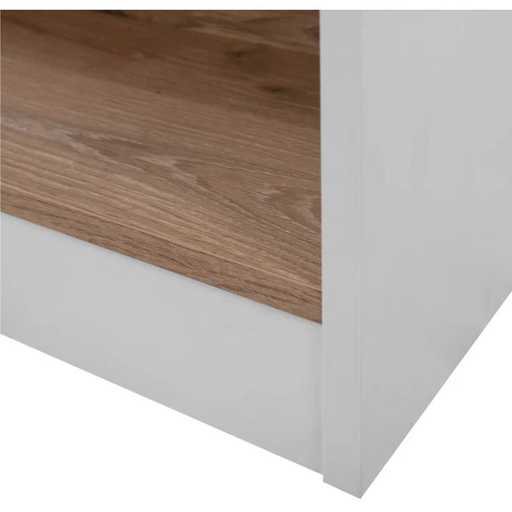 Calicosy 'TAMPA' Esstisch mit 3 Ablagefächern Eiche und Weiß L92cm - Helles Holz – Bild 7