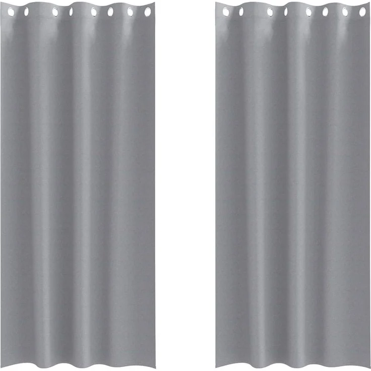 vidaXL Verdunkelungs-Vorhänge mit Ringen 2 stk. Hellgrau 245 x 140 cm 4107346 – Bild 2
